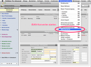 IBAN Konverter in der Adressverwaltung