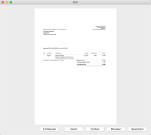 PDF Viewer in RechnungPro X